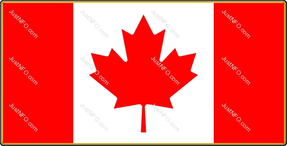 National flag of Canada displayed on the English platform