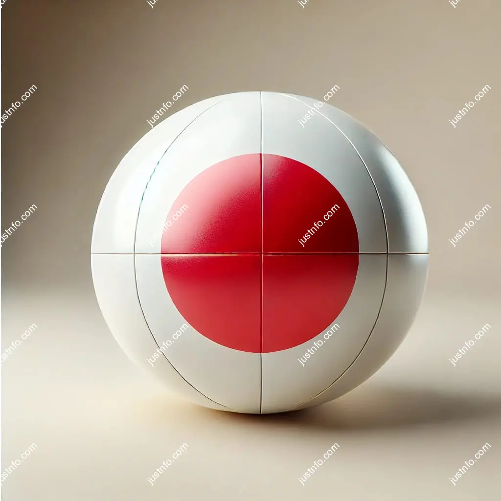 3D spherical flag of Japan displayed on the English platform