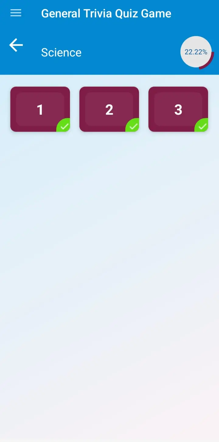 Gameplay experience in the General Trivia Quiz Game