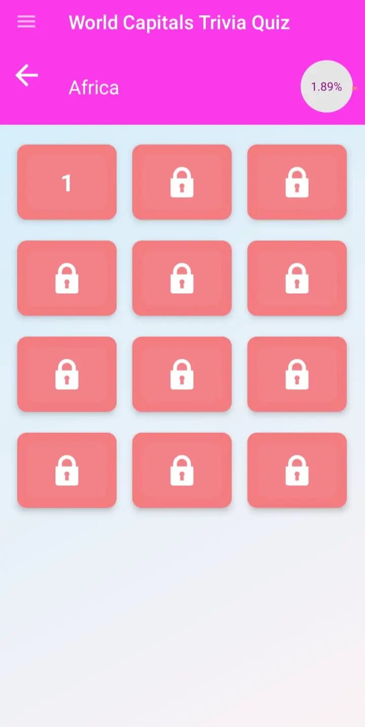 Interactive gameplay from the world capitals quiz game